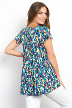 Load image into Gallery viewer, Be Stage Printed Ruffle Sleeve Top