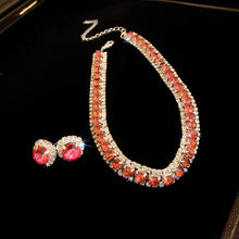 Load image into Gallery viewer, Earrings & Necklace Set -  Square Elegant High-grade Clavicle Chain & Earrings