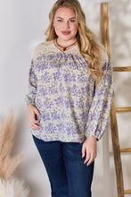 Load image into Gallery viewer, Hailey & Co Full Size Lace Detail Printed Blouse