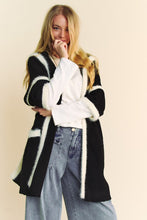 Load image into Gallery viewer, Davi & Dani Fuzzy Trim Open Front Loose Fit Cardigan
