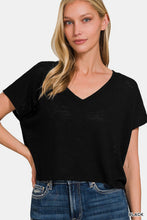 Load image into Gallery viewer, Zenana V-Neck Short Sleeve Crop T-Shirt