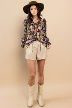 Load image into Gallery viewer, Ces Femme Ruffle Trim Long Sleeve Floral Blouse