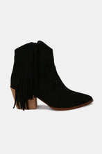 Load image into Gallery viewer, Beast Fashion Suede Fringe Point Toe Ankle Boots