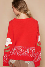 Load image into Gallery viewer, POL Flower Lace Patch Long Sleeve Sweater