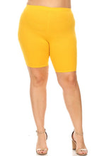 Load image into Gallery viewer, Plus Size Solid High Waist Biker Shorts