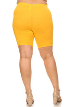 Load image into Gallery viewer, Plus Size Solid High Waist Biker Shorts
