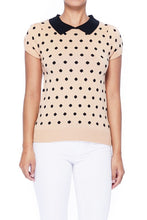 Load image into Gallery viewer, Puffed Cap Sleeve Polka Dot Jacquard Sweater