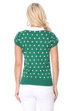 Load image into Gallery viewer, Puffed Cap Sleeve Polka Dot Jacquard Sweater