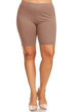 Load image into Gallery viewer, Plus Size Solid High Waist Biker Shorts