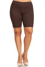 Load image into Gallery viewer, Plus Size Solid High Waist Biker Shorts