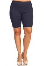 Load image into Gallery viewer, Plus Size Solid High Waist Biker Shorts