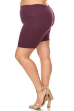 Load image into Gallery viewer, Plus Size Solid High Waist Biker Shorts