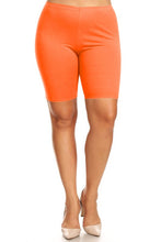 Load image into Gallery viewer, Plus Size Solid High Waist Biker Shorts
