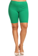 Load image into Gallery viewer, Plus Size Solid High Waist Biker Shorts