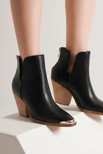Load image into Gallery viewer, Beast Fashion Pointed Metal-Tip Toe Block Heel Ankle Boots
