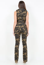 Load image into Gallery viewer, American Bazi V-Cut Ruched Camo Flare Pants