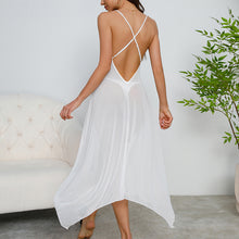 Load image into Gallery viewer, Sexy Sling Lace Stitching High Slit Nightdress Multi Color Vacation Midi Dress