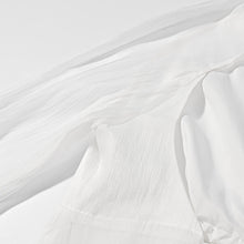 Load image into Gallery viewer, Vintage Collared Edge Deep V Plunge neck Long Sleeve Waist Short Shirt Bare Back Plus High Waist Pleated Little Short Dress