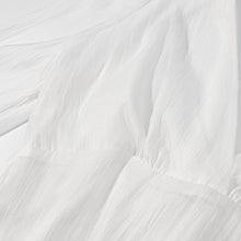 Load image into Gallery viewer, Vintage Collared Edge Deep V Plunge neck Long Sleeve Waist Short Shirt Bare Back Plus High Waist Pleated Little Short Dress