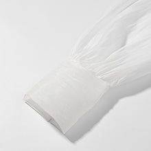 Load image into Gallery viewer, Vintage Collared Edge Deep V Plunge neck Long Sleeve Waist Short Shirt Bare Back Plus High Waist Pleated Little Short Dress