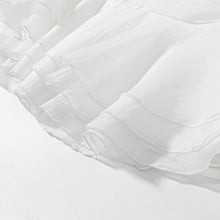 Load image into Gallery viewer, Vintage Collared Edge Deep V Plunge neck Long Sleeve Waist Short Shirt Bare Back Plus High Waist Pleated Little Short Dress