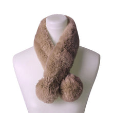 Load image into Gallery viewer, Faux Fur Pom Pom Scarf