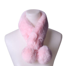 Load image into Gallery viewer, Faux Fur Pom Pom Scarf