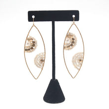 Load image into Gallery viewer, Beaded Bohemian Oval Drop Earrings