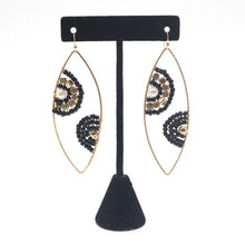 Load image into Gallery viewer, Beaded Bohemian Oval Drop Earrings