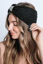 Load image into Gallery viewer, Winter Rhinestone Bow Knitted Head Band