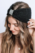 Load image into Gallery viewer, Winter Rhinestone Bow Knitted Head Band