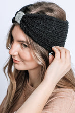 Load image into Gallery viewer, Winter Rhinestone Bow Knitted Head Band