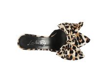Load image into Gallery viewer, Joelle High Heel Bow Tie Leopard Print Mules