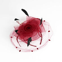 Load image into Gallery viewer, Flower Fascinator Headband w Clip