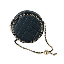 Load image into Gallery viewer, Round Quilted Chain Trim Crossbody Bag