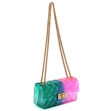Load image into Gallery viewer, Quilt Embossed Multi Color Jelly Shoulder Bag