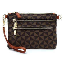 Load image into Gallery viewer, Monogram Multi Zip Clutch Crossbody Bag Wristlet