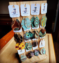 Load image into Gallery viewer, Embossed Earring Pack With Wood Rotating Display