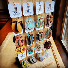 Load image into Gallery viewer, Embossed Earring Pack With Wood Rotating Display