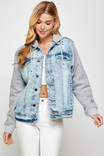Load image into Gallery viewer, Women's Denim Jacket with Fleece Hoodies