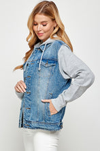 Load image into Gallery viewer, Women's Denim Jacket with Fleece Hoodies