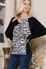 Load image into Gallery viewer, Mixed Media Dolman Knit Top with Thumbhole