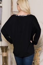Load image into Gallery viewer, Mixed Media Dolman Knit Top with Thumbhole