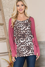 Load image into Gallery viewer, Mixed Media Dolman Knit Top with Thumbhole