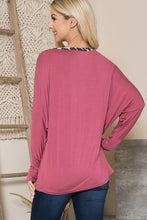 Load image into Gallery viewer, Mixed Media Dolman Knit Top with Thumbhole
