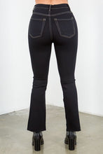 Load image into Gallery viewer, Ankle Cropped Flare Jeans in Jet Black