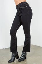 Load image into Gallery viewer, Ankle Cropped Flare Jeans in Jet Black