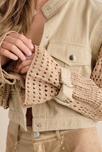 Load image into Gallery viewer, Twill Crop Crochet SLV Jacket