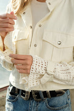 Load image into Gallery viewer, Twill Crop Crochet SLV Jacket
