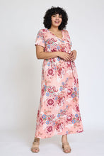 Load image into Gallery viewer, Plus Floral Surplice Bodice Sash Maxi Dress